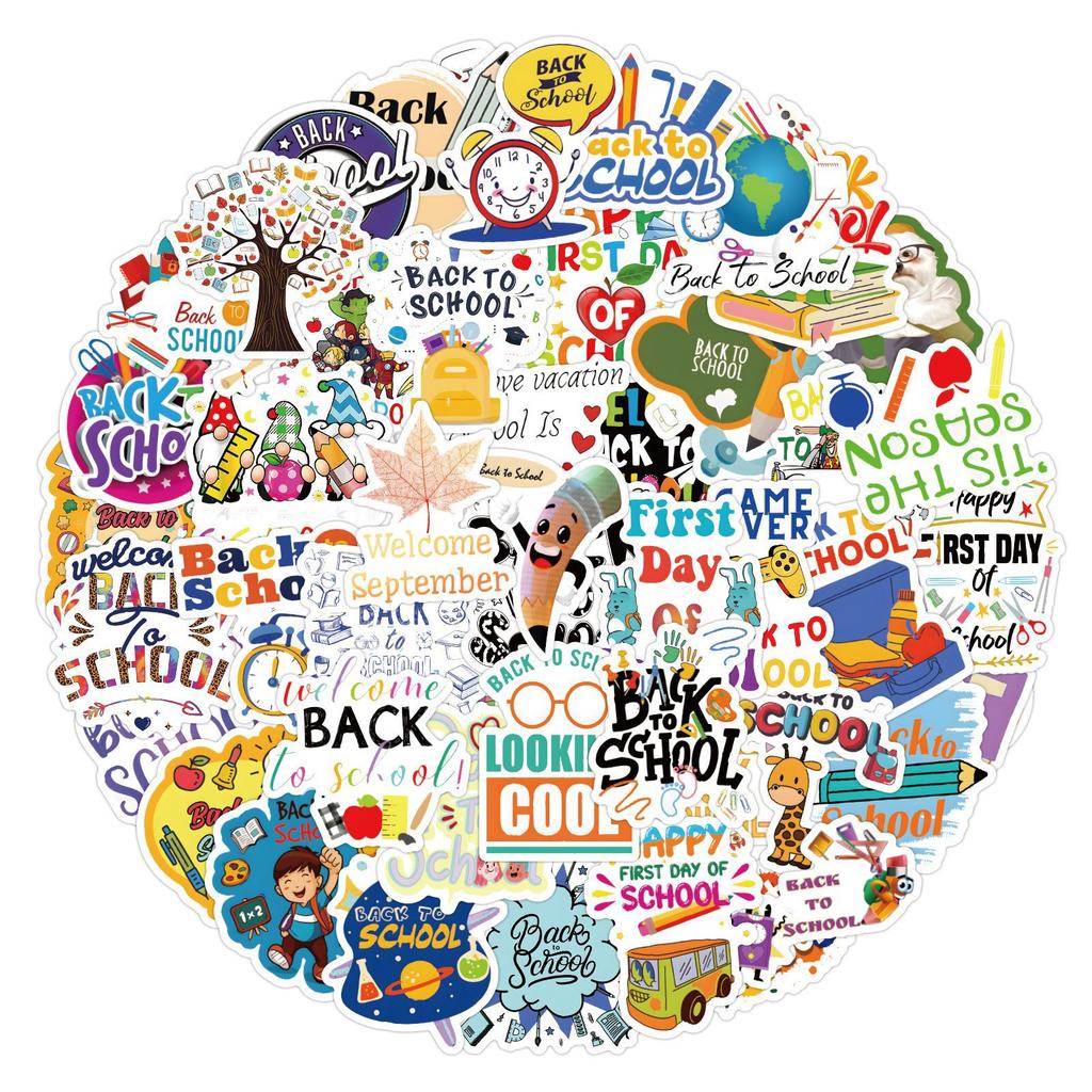 60 School Supplies Graffiti Stickers DIY Backpack Guitar Suitcase Computer Waterproof Stickers