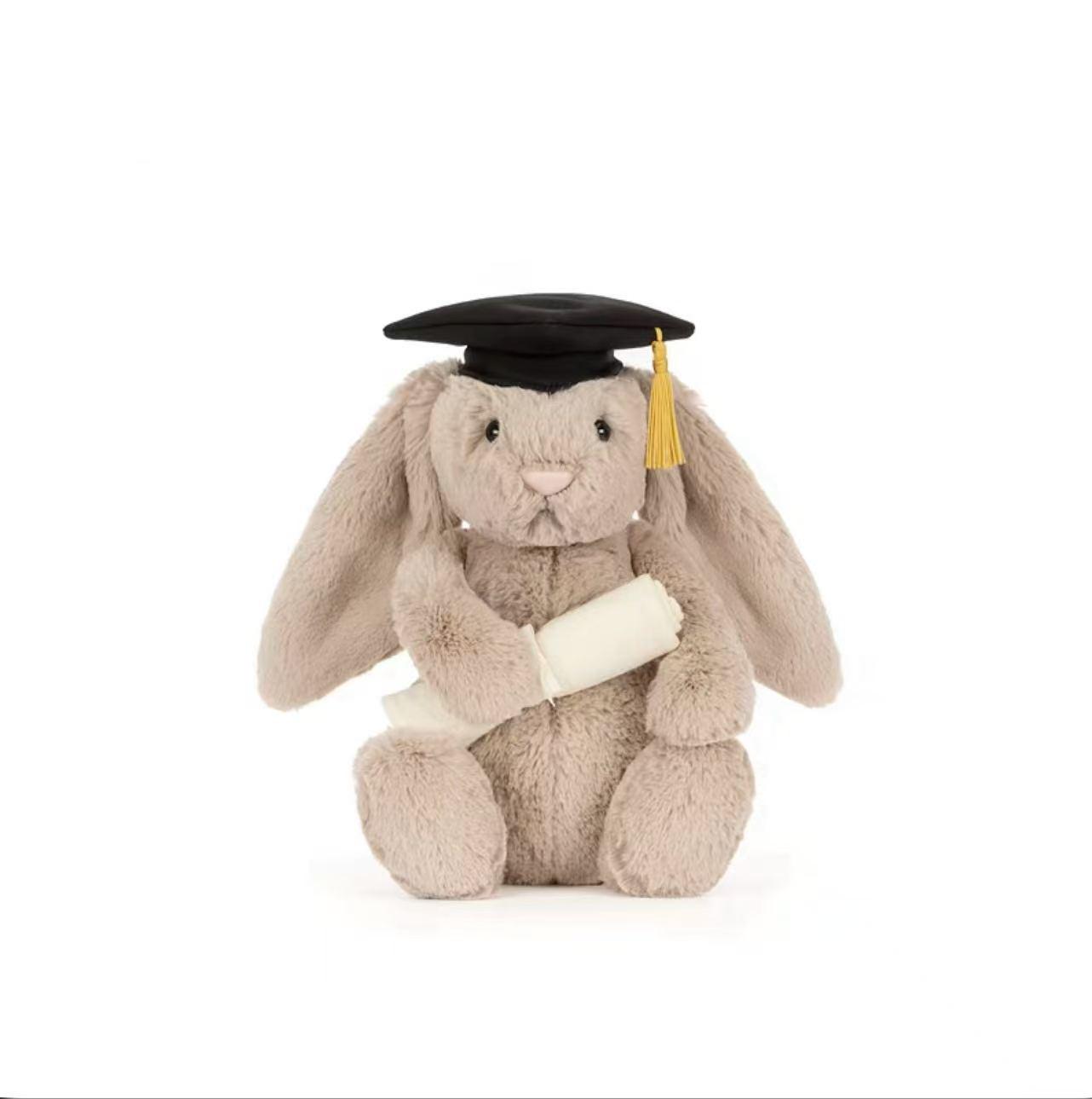 UK JC Spring Graduation Bonny Bunny Plush Toy - Shy Bonny Bunny Graduation Outfit Gift 23 cm