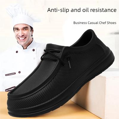 Hotel Chef Shoes Four Season Soft Sole Anti-skid Oil-proof Men Plus Size Kitchen Work Shoes Garden Shoes Labor Shoe Fishing Shoe