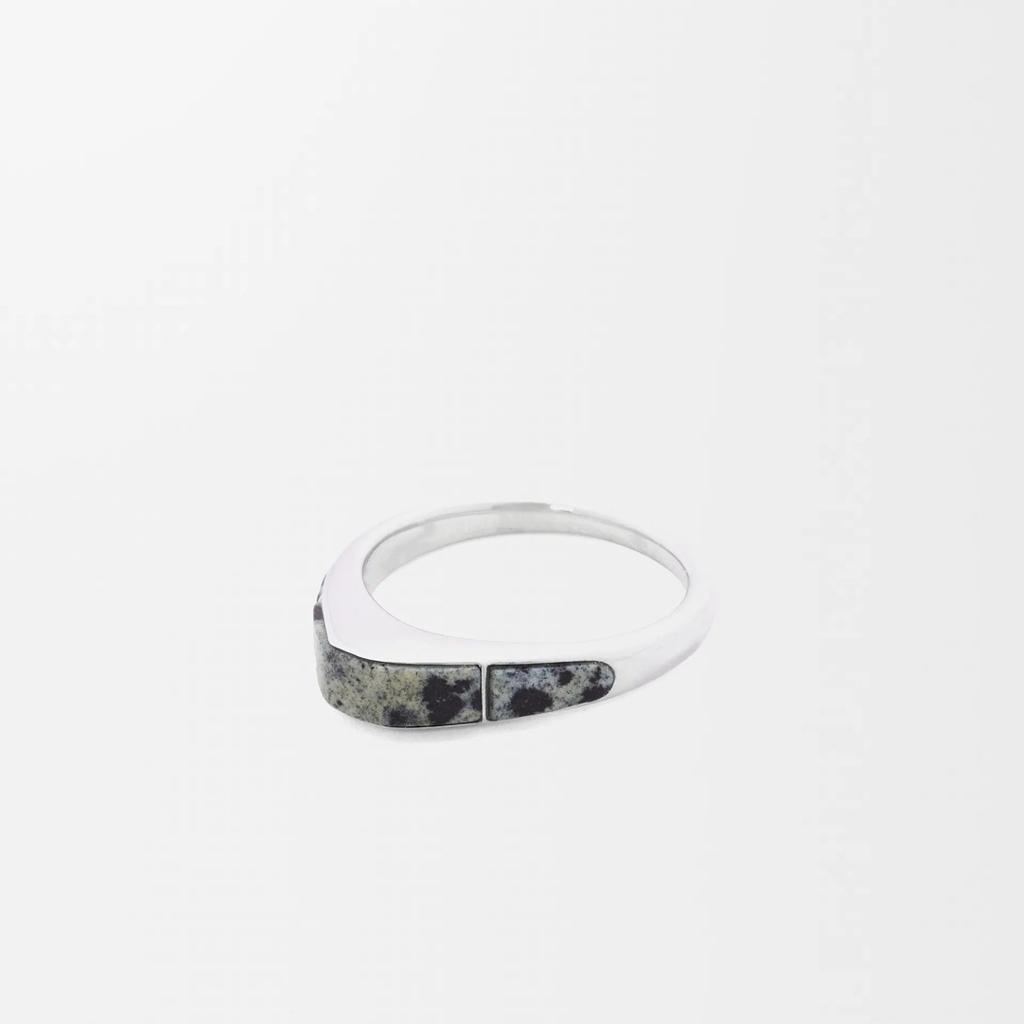 French Copper-Plated 18K Real Gold Inlaid Tiger'S Eye Stone Spotted Stone Ring, Elegant Temperament Simple Niche Ring