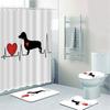 Funny Cute Dachshund Dog Bathroom Curtains Set Shower Curtain Set Cartoon Sausage Dog Bath Mat Rugs Butt Dog Animal Home Decor