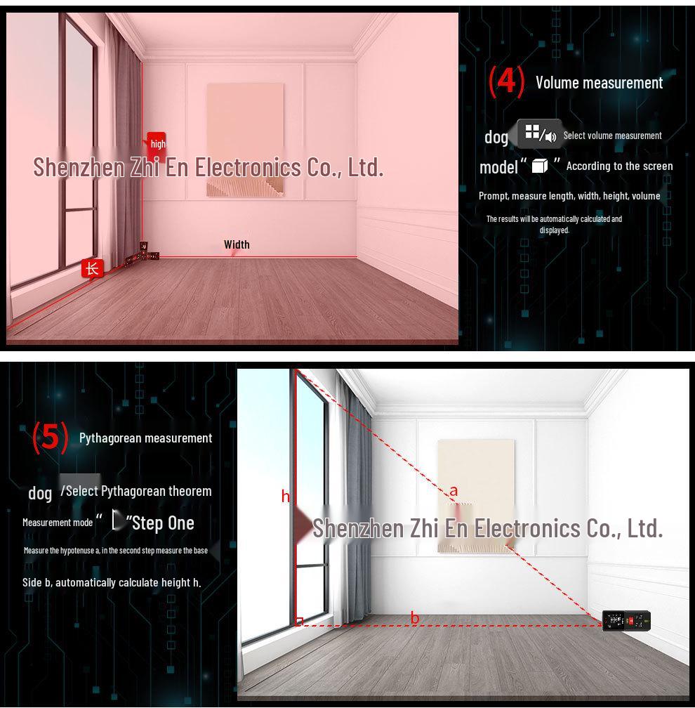 Handheld Infrared Laser Rangefinder and Distance Meter