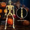 Life Size Posable Skeleton 36 Inches LED Light Up Halloween Skeleton, 3FT Full Body Props Plastic Human Bones with Movable Joints for Haunted