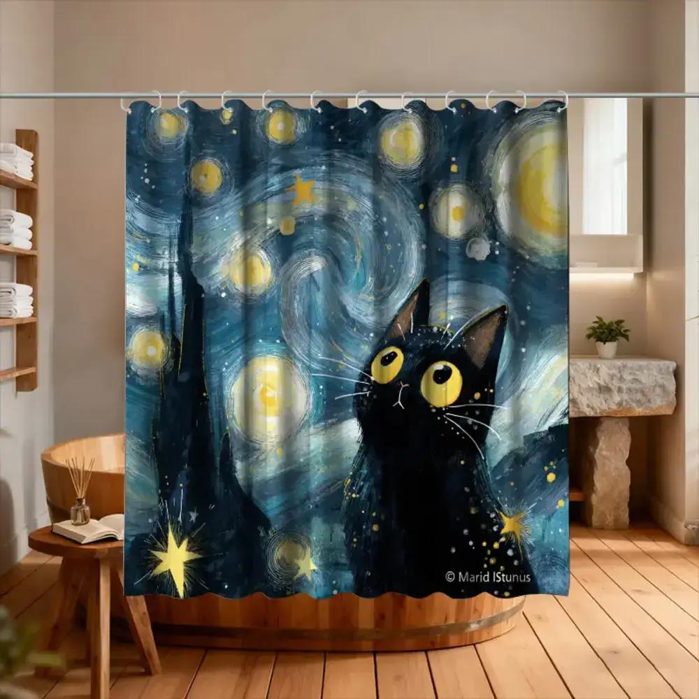

1Pc Bathroom Shower Curtain, Illustration And Picture Book Sharing, Fantasy Festival Shower Curtain, Includes 12 Hooks, 70.87X70 W60H190(CM)-1 Pcs