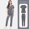 Beauty Salon Spa Private Club Confinement Center Hand Washing Clothes Surgical Clothes Nursing Clothes Solid Color Staff Uniform Embroidery Characters