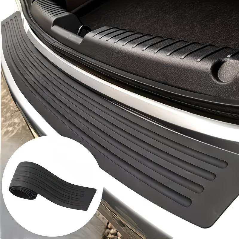 Car Rear Bumper Protector Guard, Trunk Sill Cover Strip Scratch Guard Pad, Universal Rubber Threshold Protection Sticker for Auto Accessories