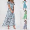 Women's Long Dress Maxi Dress Casual Dress Chiffon Dresses Swing Dress Solid Color Casual Mature Outdoor Daily Date Ruffled Short Sleeve V-neck Dress