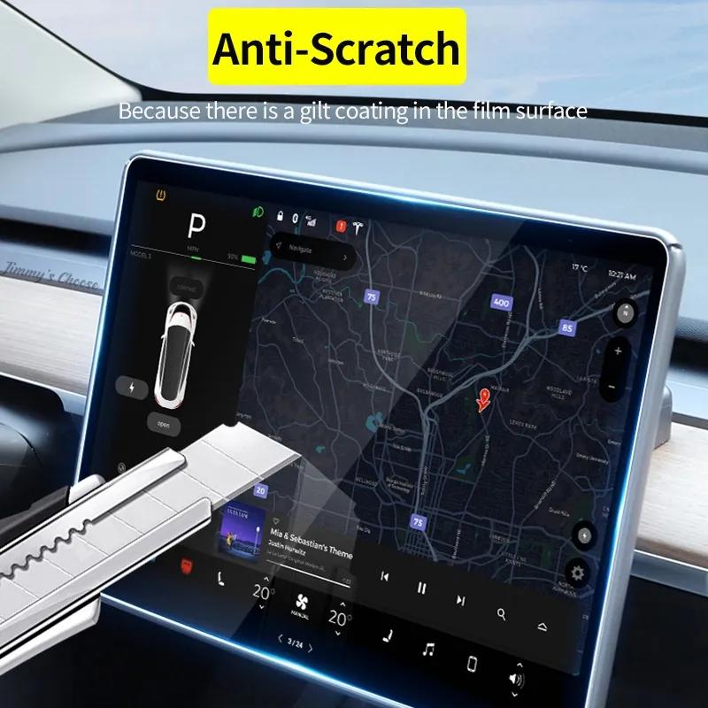 9H Matte Tempered Glass Screen Protector For Tesla Model 3 Y 2023 2022 2021 Center Control Navigation Film Car Modify Accessory