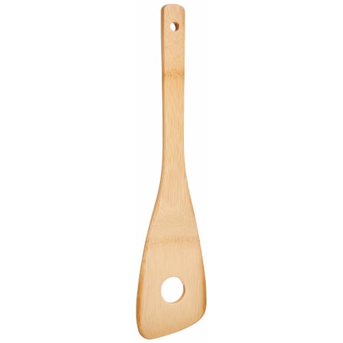 Kobo Aizawa Angled Cooking Spatula with Holes, Medium, No. 71003, Brown