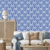 Blue and Azure Damask Wallpaper for Living Room and Bedroom 50x1000