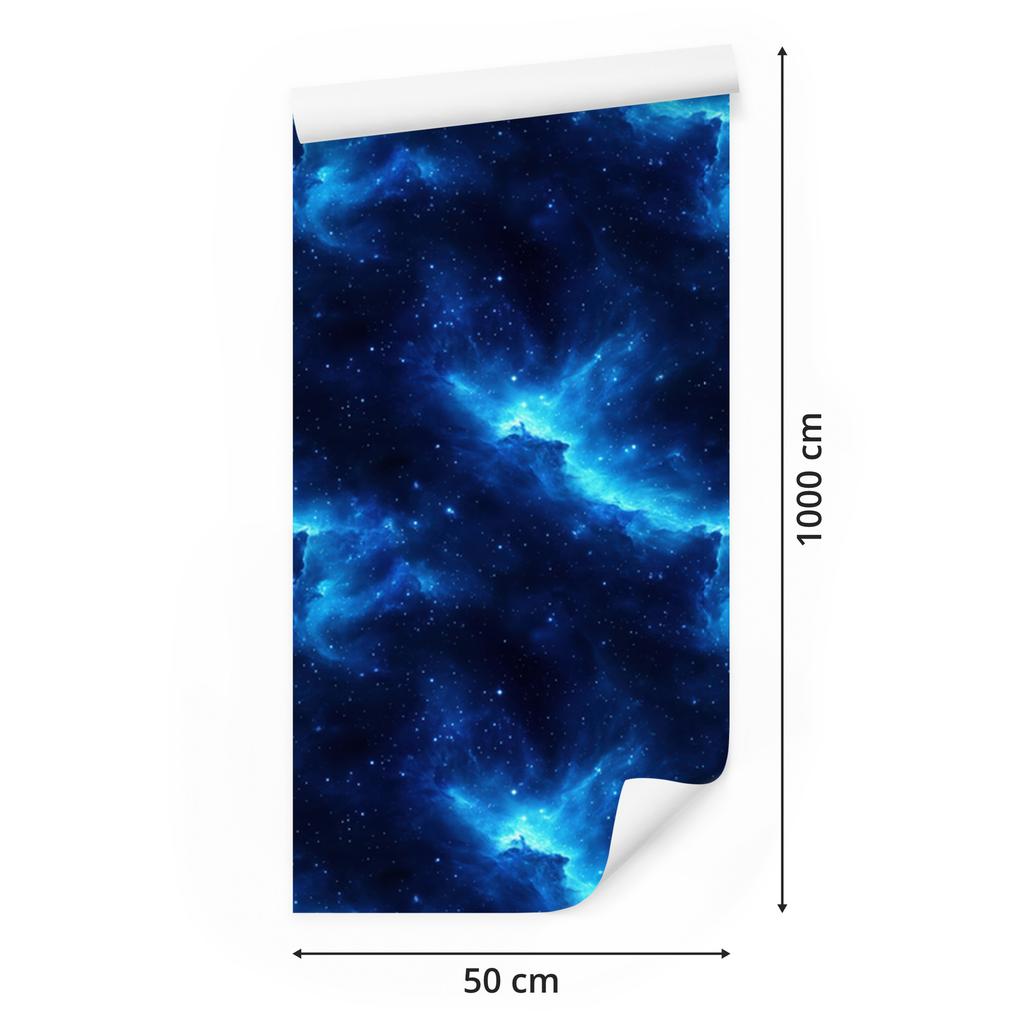 Watercolor Galaxy Wallpaper Navy Blue, Bottom Blue 50x1000