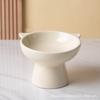Cute Cat Ear Shaped Ceramic Cat Bowl, Elevated Neck Protect Feeding Dish, Multi-color Easy Clean Pet Food Water Bowl for Cats