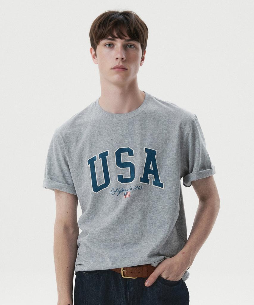 WHO.A.U Usa Printing T-Shirt / Whrpg2405U