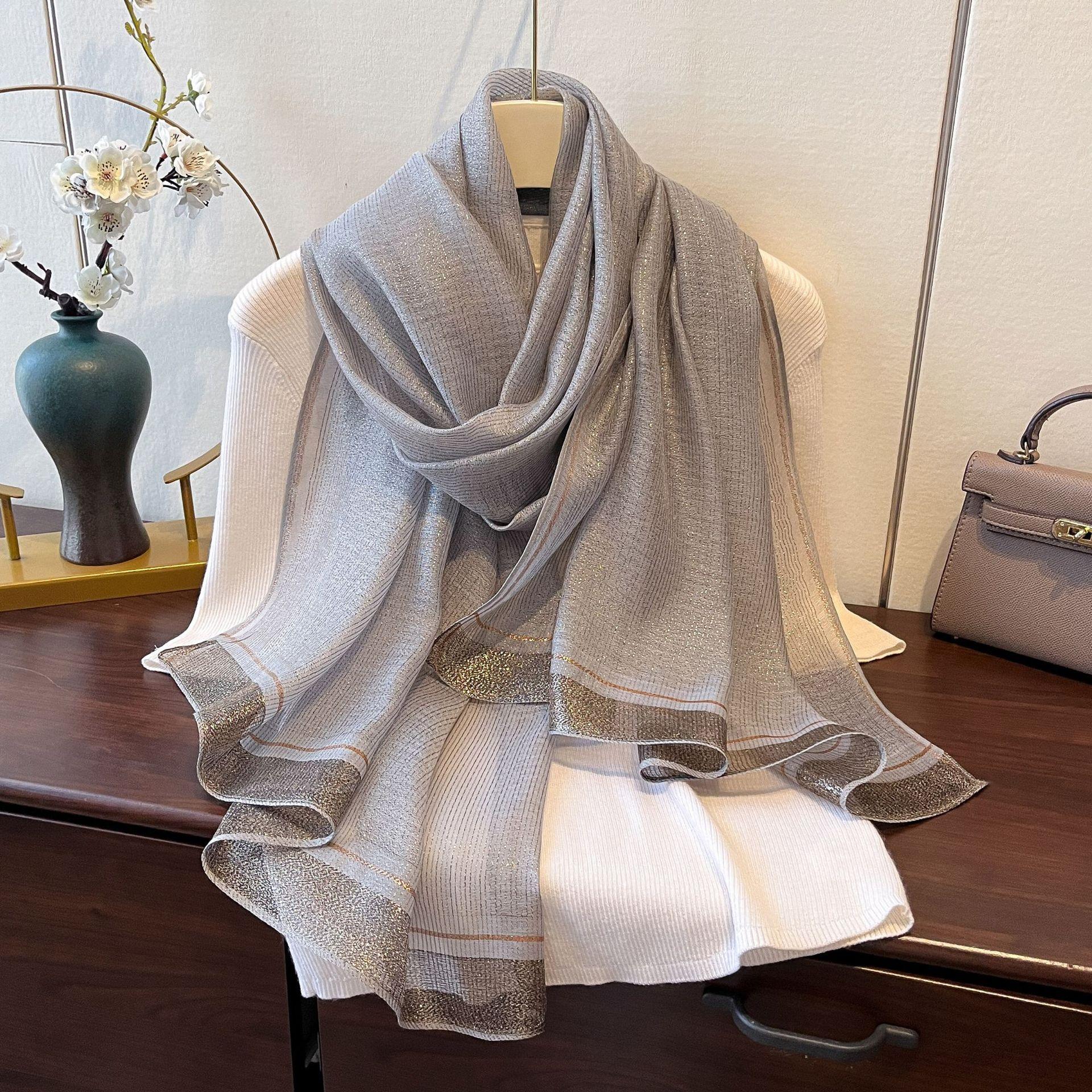 

Весенне-летняя новинка, модный шарф с темпераментом, тонкая шаль для кондиционирования воздуха, длинный теплый шарф из искусственного шелка для женщин 80*190cm