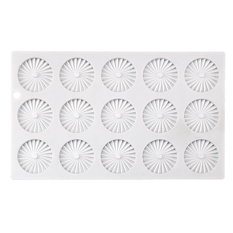 1 Pc 15 Pleated Chocolate Chips Pleated Silicone Mousse Mold, Round Origami Cake Edge Decoration DIY Baking