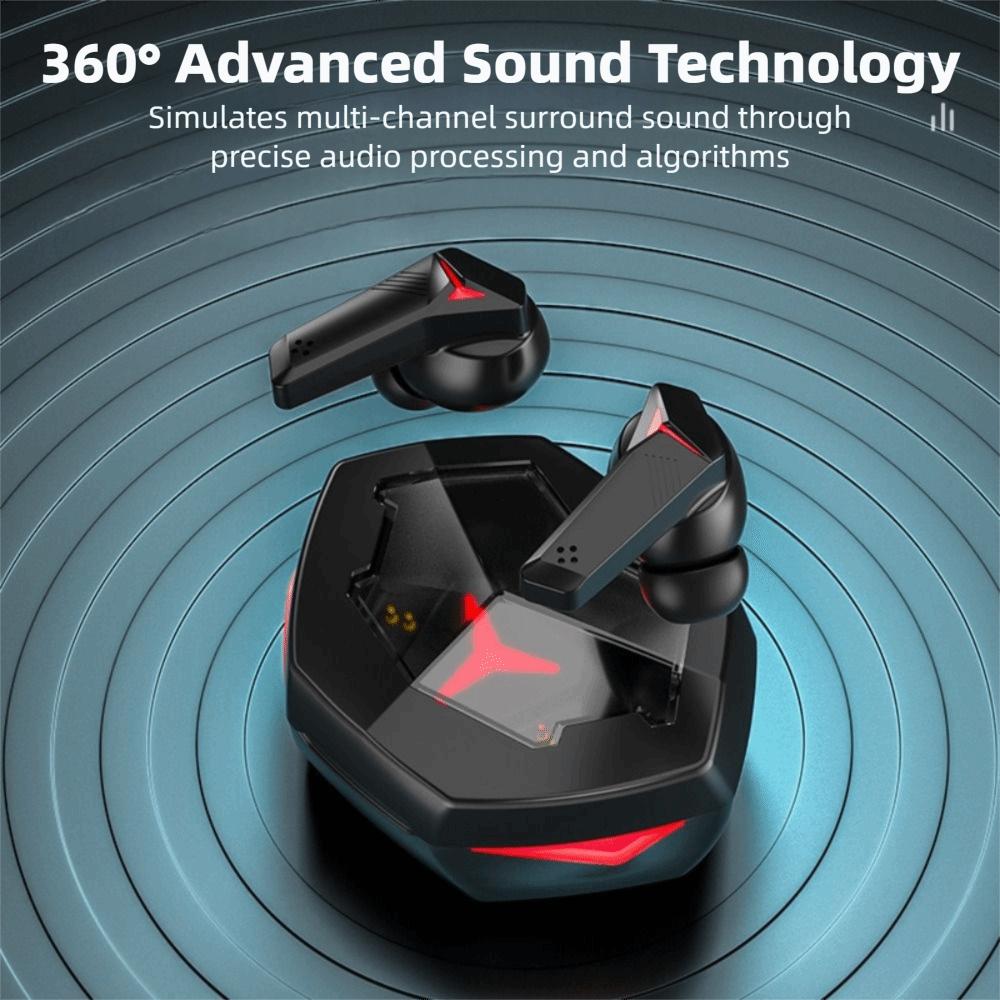 In-ear Bluetooth Gaming Headset Low Latency with Charging Case Stereo Headphones Long-lasting Battery Life Noise Reduction