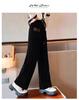 Girls' Fleece-Lined Wide-Leg Pants: 2025 Autumn/Winter Casual Straight-Leg for Kids
