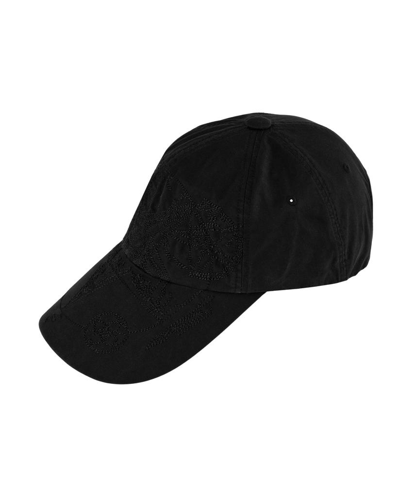 Emoseutaenseukeulleob Pentagram Embroidered Cap - Black