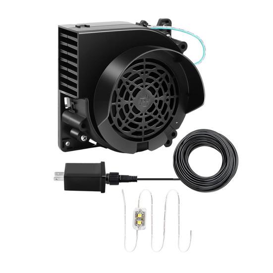Luftblåservifte for oppblåsbare 12V 1A Erstatningsvifteblåser med adapter og LED-lys for Halloween Jul Oppblåsbar Utendørs Hagepynt