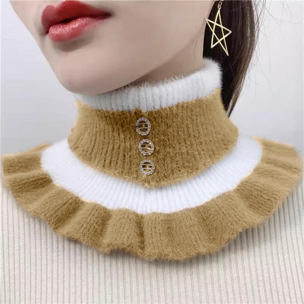 Fake Collar Neck Warm Scarf Thickened Knitted Cervical Neck Cover