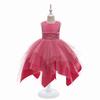 Girls Princess Dress Kids Party Gown Flower Mesh Performance Over 4 Years Old