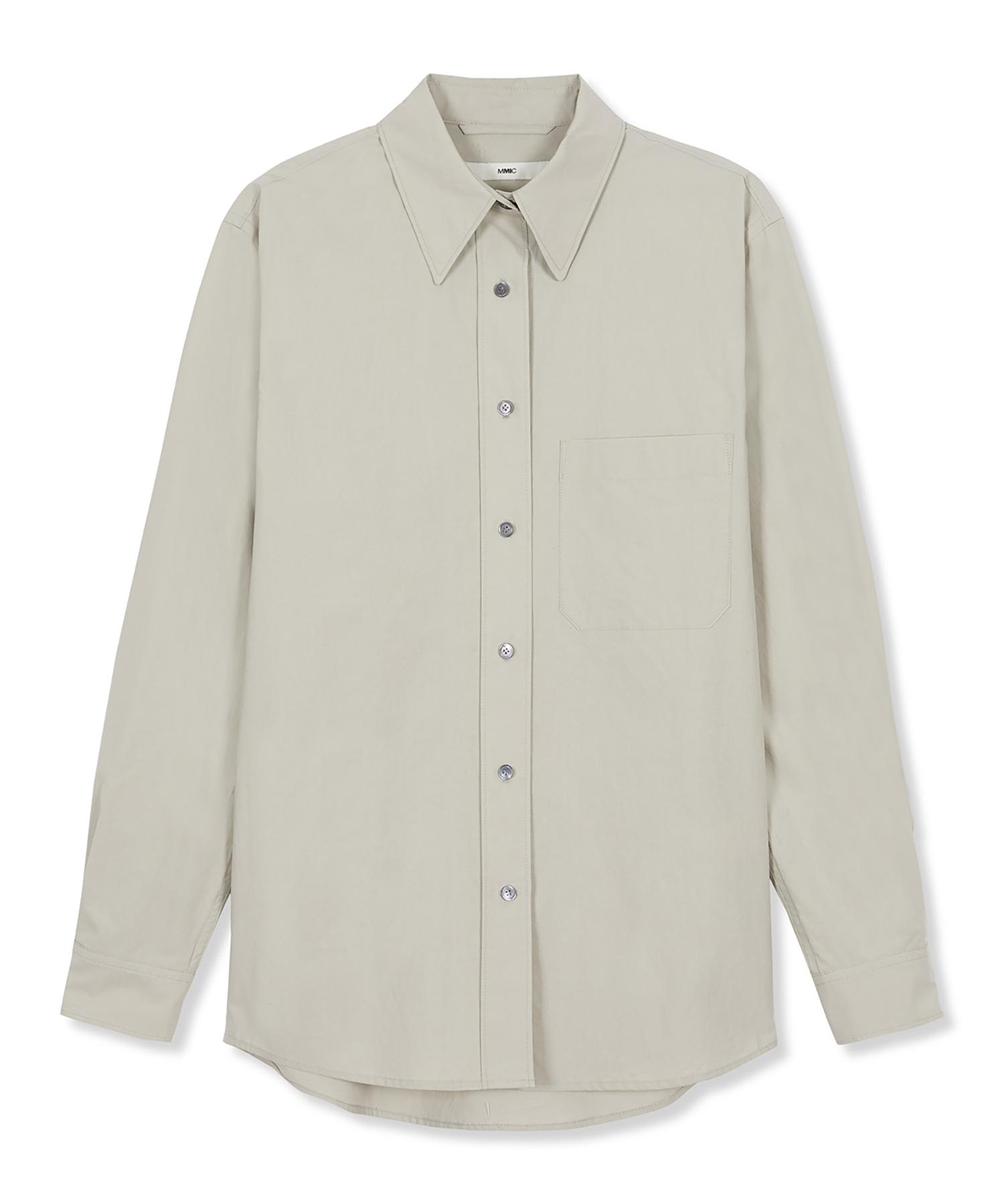 Mmic Ordinary Shirt High-Density High Cotton_Khaki Gray M