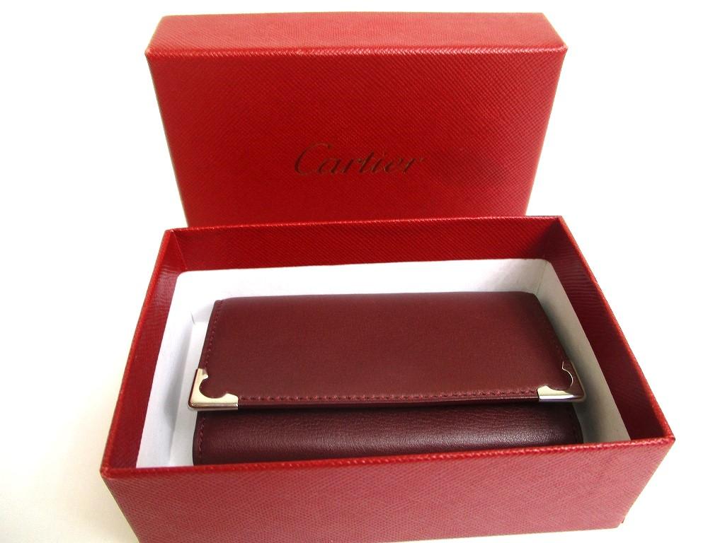 Brelocuri autentice din piele Cartier Bordeaux cu 4 poze #a571 Reconditionate