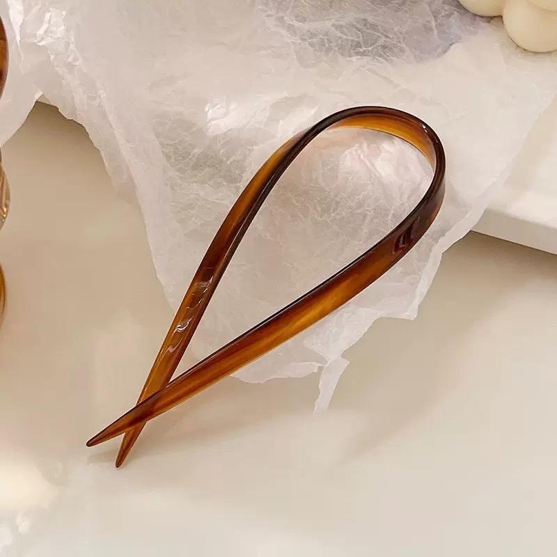 2023 Ny vintage U-formede hårnåler Utsøkt acetat hårklemme Mote gjør-det-selv-hårgrep Barrettes For kvinner Hårtilbehør Hodeplagg