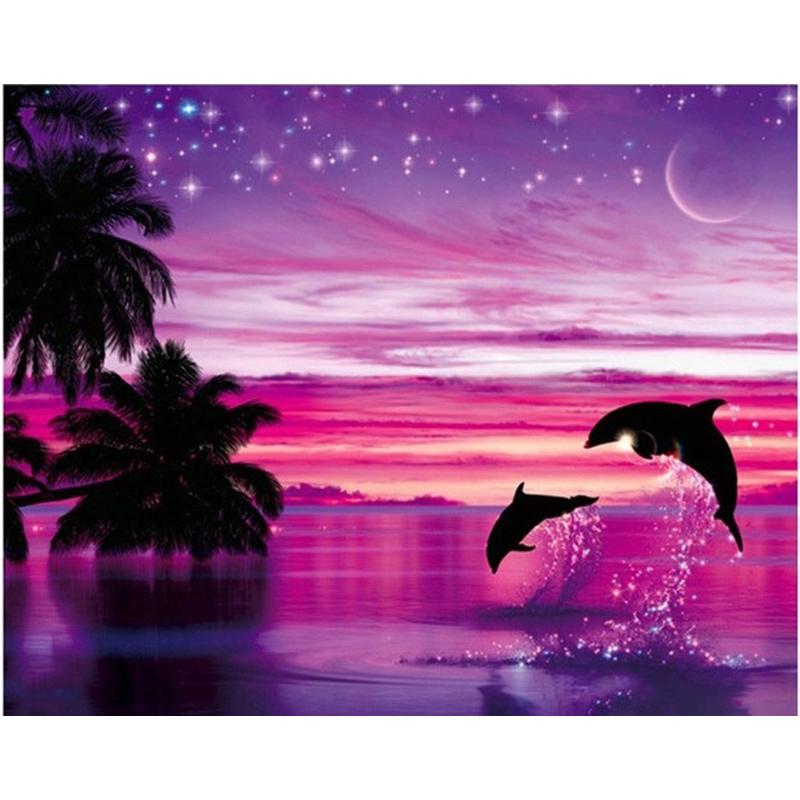 DIY Starry Sky 5D Diamond Painting Landscape Diamond Embroidery Picture Of Rhinestones Full Round Drill Mosaic Home Decor