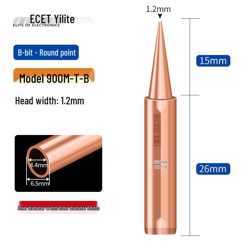 Nichtmagnetisches Reines Kupfer-Lötkolbenspitzen-Set für 936 Lötstation - Ideal zum Schweißen von Lautsprechern