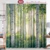 Juego de 2 Cortinas Bosque de Abedules Nórdico – Árboles Blancos con Luz Solar en Forma de Corazón, Cortinas Filtrantes de Luz con Pasacables