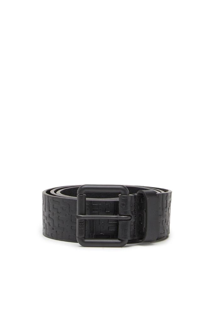 Cow Leather Monogram Belt X09400PR505 85 Black T8013 [Diesel] Men's