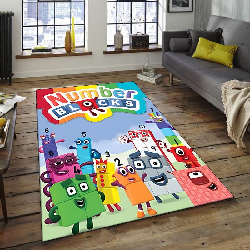 1pc 3D-Number-Blocks-Cartoon Design Area Rug - Non-Slip, Soft & Cozy Floor Mat for Living Room, Bedroom, Office - Indoor/Outdoor Decorative Carpet