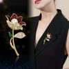 Jewelry Accessories Breast Pin Rhinestone Blouse Brooch Pin Tulip Rose Brooch  Valentines Gift