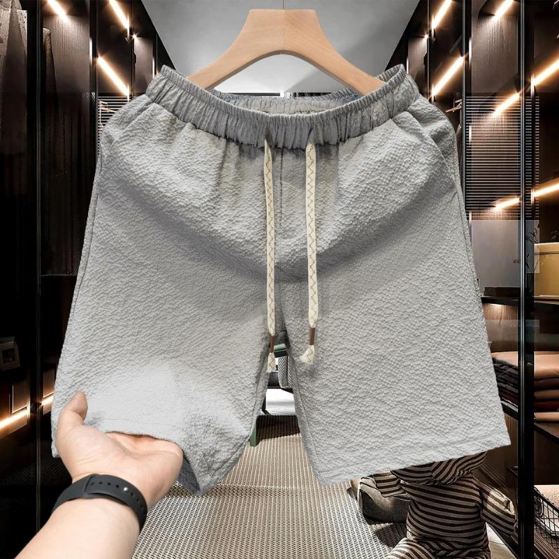 Summer New Men's Solid Color Casual Shorts Men's Large Size Loose Straight Sports Pants