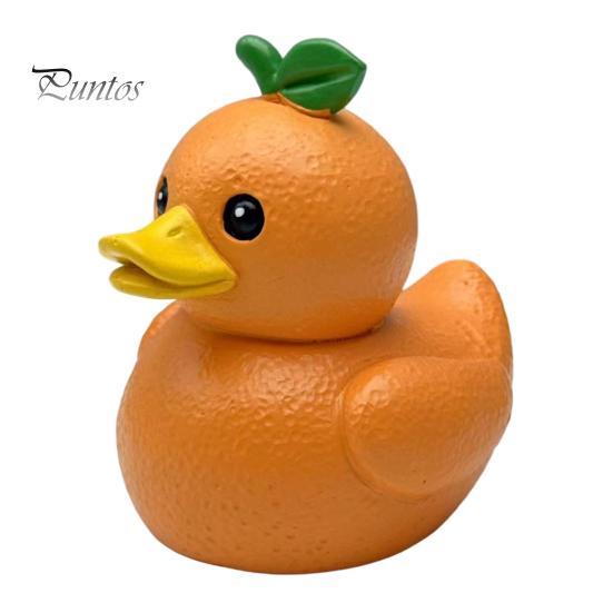 Bürotischzubehör Lustige Orange Aubergine Ente Figur, Obst Gemüse Harz Statue, Entzückende Einzigartige Geburtstagsgeschenke Dekoration für Auto Armaturenbrett Zuhause