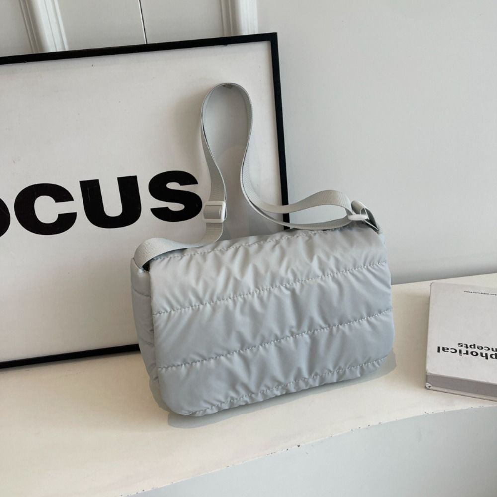 Korean Style Puffer Underarm Bag Square Cotton Padded Crossbody Bag Space Cotton Handbag Women