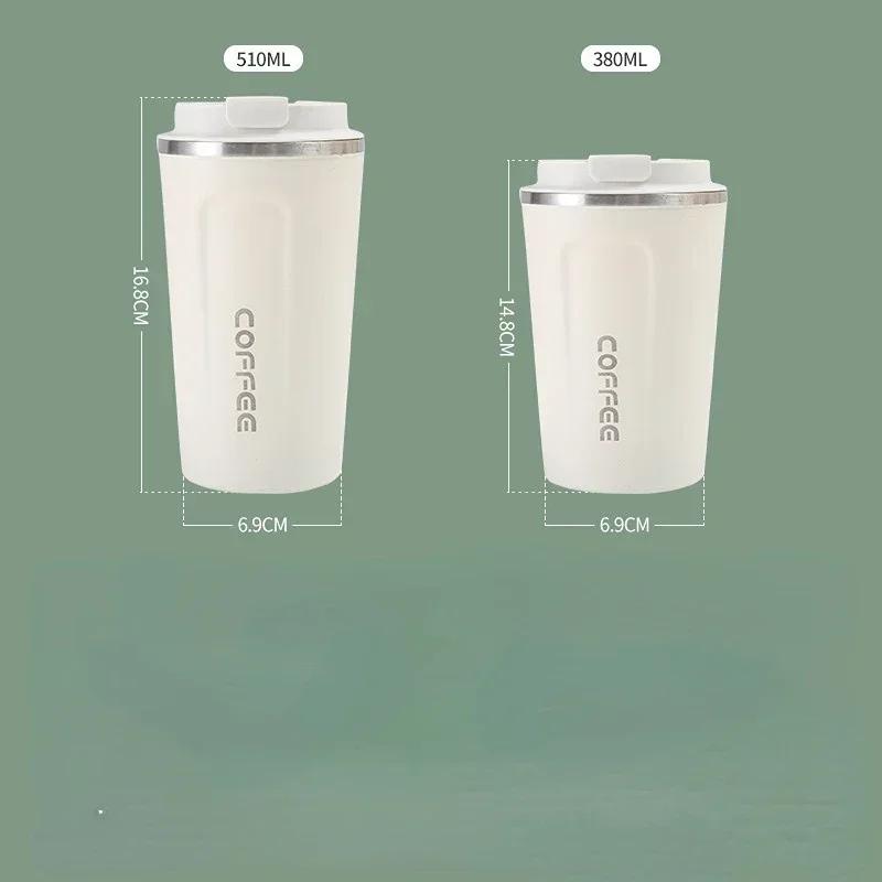Smart Coffee Tumbler 510ml Stainless Steel Thermos Cup with Portable Rope Intelligent Temperature Display Travel Mug