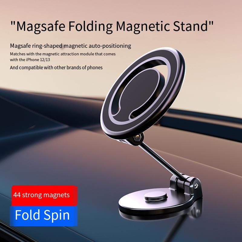 1PC Magnetic Folding Car Mobile Phone Holder 360 Degree Rotating Instrument Panel Paste Navigation Rack