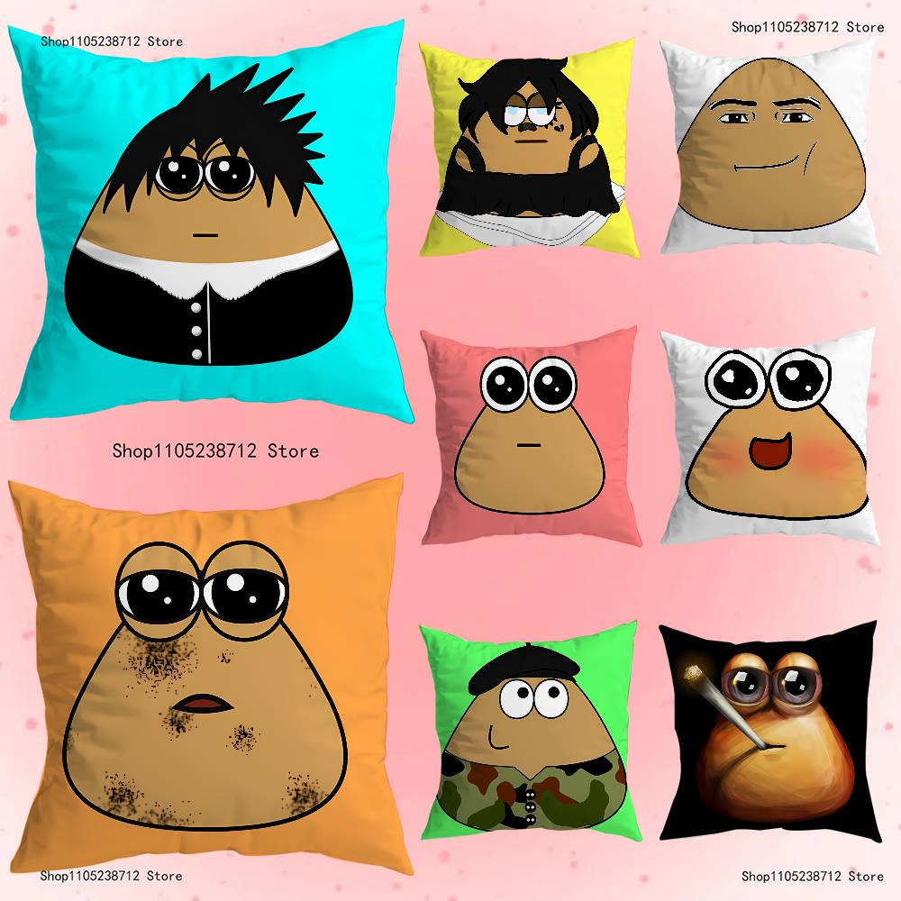 My Pet Alien Emo Noteit Pou Pillowcase Pillowslip Cushion Plush Boys Girls Cartoon Anime Kawaii Decoration Birthday Cute Gifts