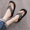 Fashion Height Slides Open Toe Rhenstone Black Indoor Women's Slippers and Ladies Sandals Shoes On Beach Platform Flip Flops Outside B G
