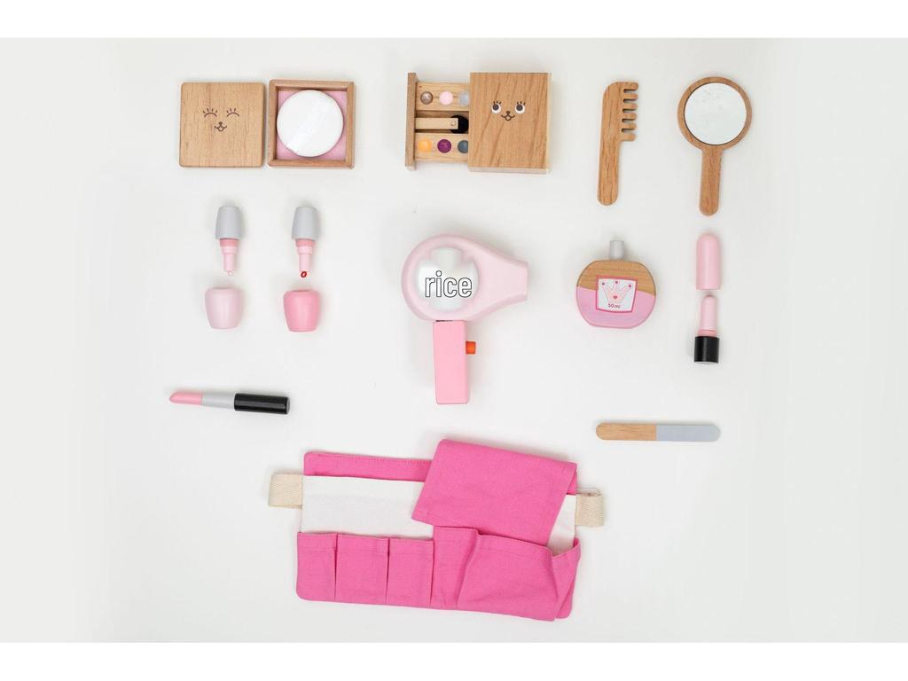 Children's Wooden Pretend Makeup Set: Portable Cosmetics Toy for Dress-Up and Imaginative Play