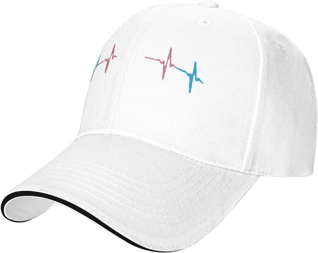 Transgender Herzschlag EKG Baseballkappe Polyester Verstellbar Outdoor Golf Papa Hut Unisex