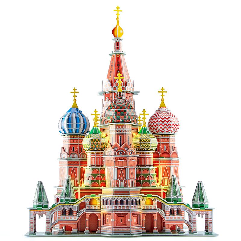 Lecube 3D St. Basilius-Kathedrale LED Puzzle - Architektonisches DIY-Modell & Geschenk für Kinder