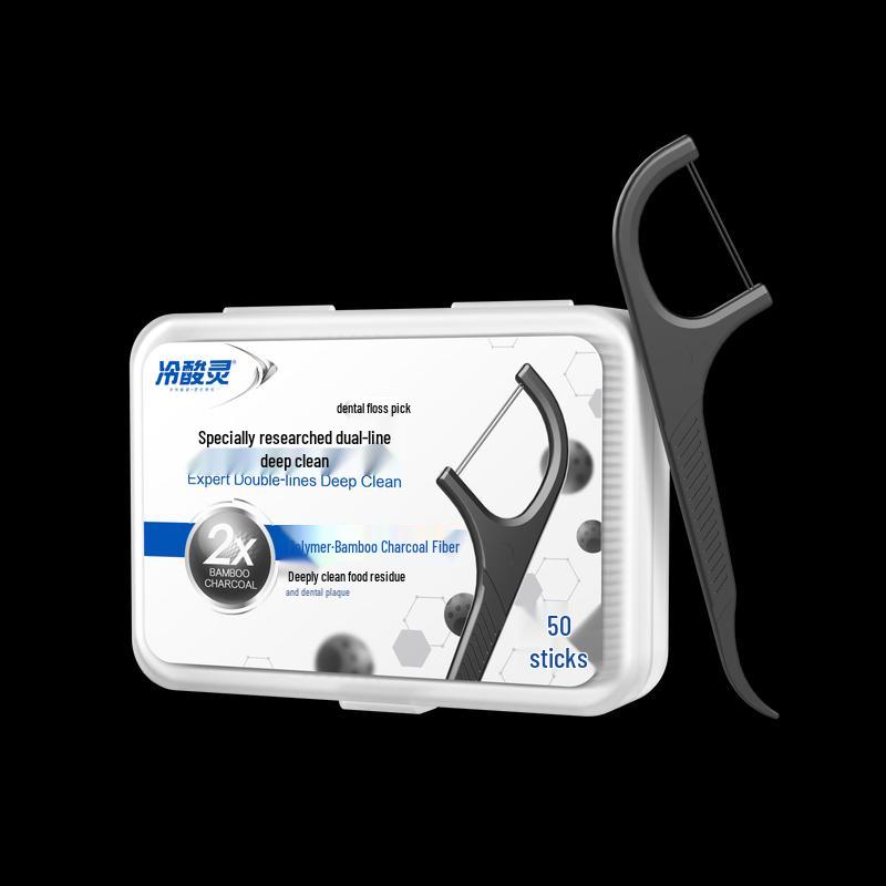 

Lengsuanling Bamboo Charcoal Dual Line Dental Floss Sticks