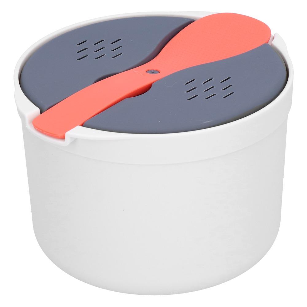 PP Material Rice Steamer Pot 2-Layer Design Microwave Cookware Set For Cooking Vegetables