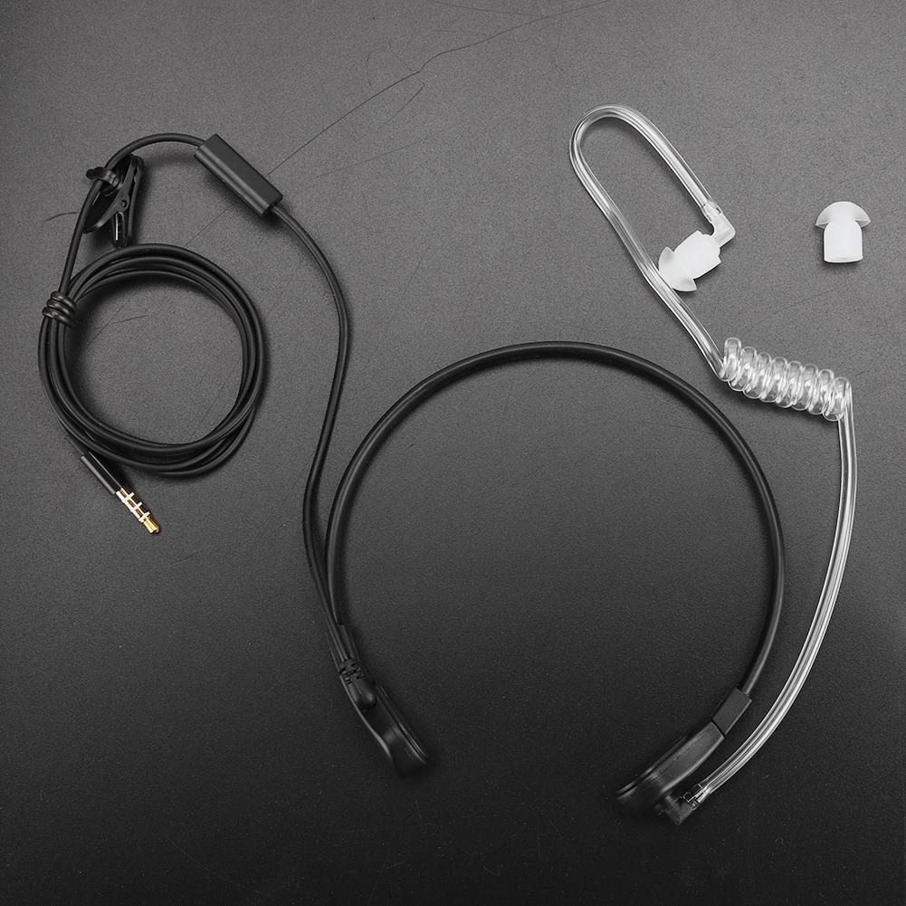 3.5mm Radiation Protection Throat Mic Microphone Earphone PTT Adjustable Concealed Air Conduit for