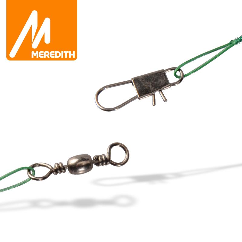 MEREDITH Filo da Pesca in Acciaio Anti-Morso 15cm-30cm Terminale in Filo d'Acciaio con Girella Accessorio da Pesca Treccia con Nucleo in Piombo Filo da Pesca