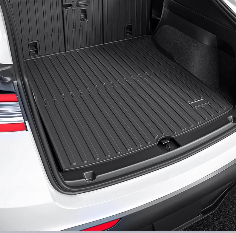 Tesla Model Y Trunk and Front TPE Mat Set - One-Piece Rear Tail Box Mat Accessory