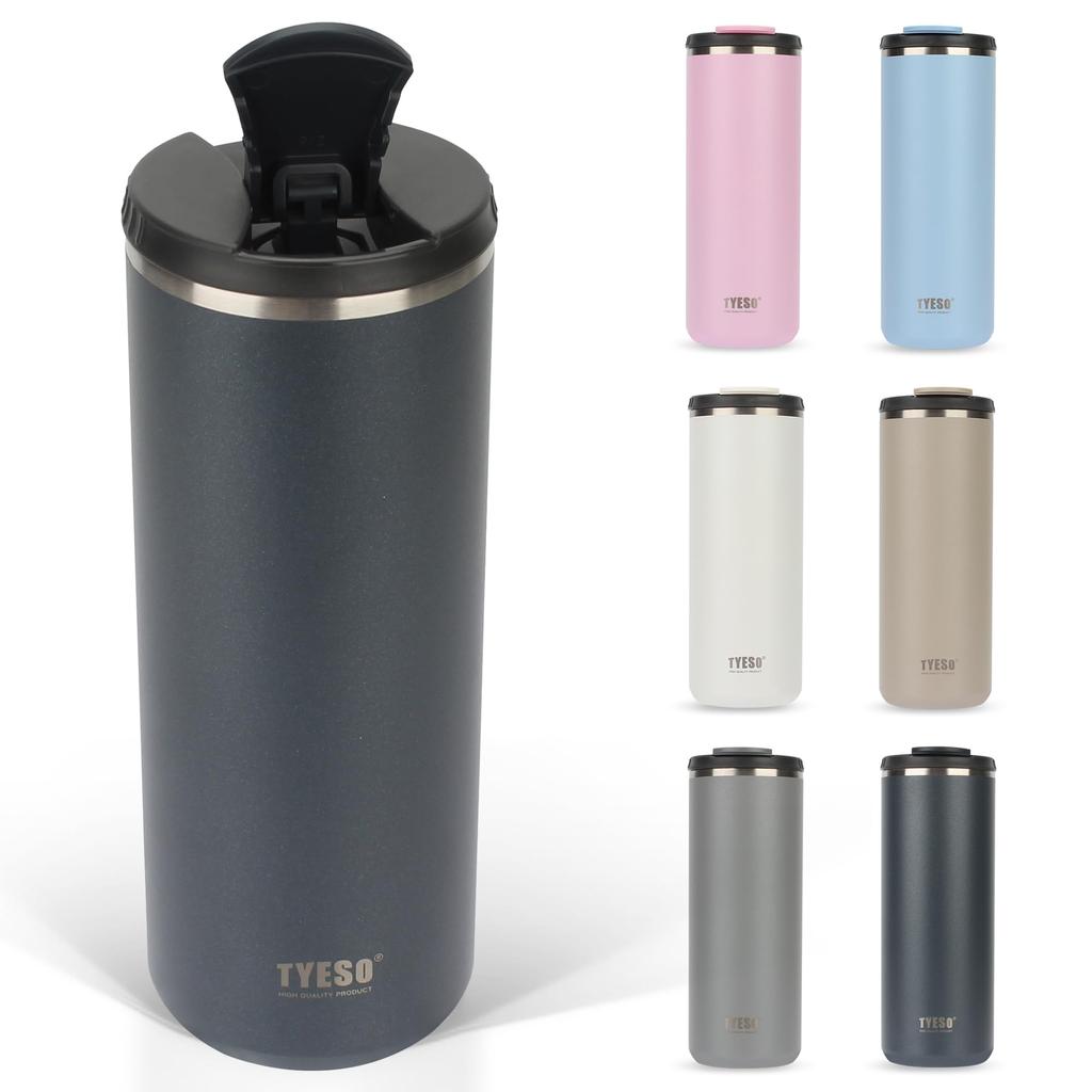 Safe and TYESO Tumbler with Vacuum Large Stainless Water Coffee Direct Removable Lid for Black [Dishwasher Leak-proof] Lid, Leak-proof, Insulated,